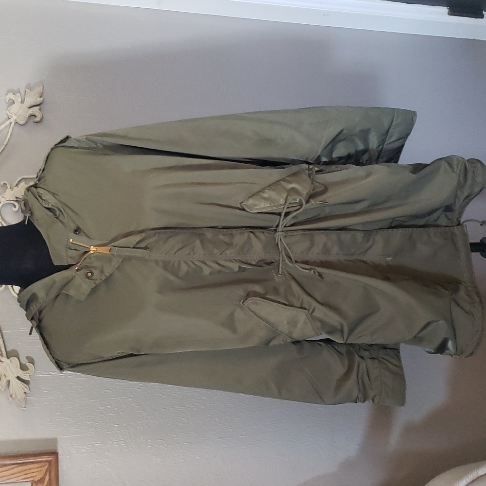 EUC Denim & Supply hooded long jacket with sateen finish